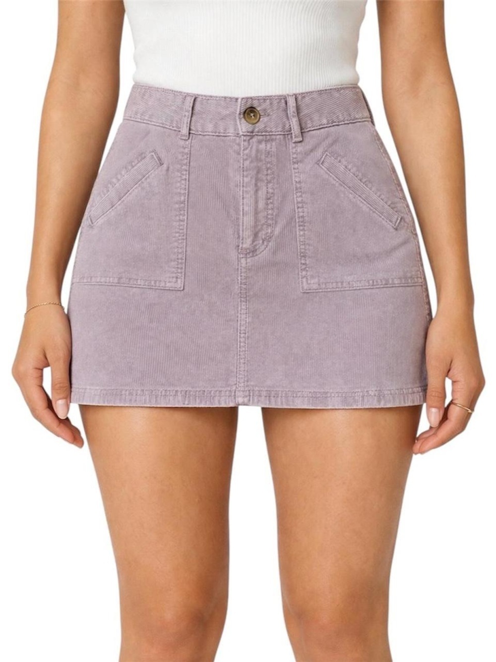 American Eagle Outfitters Lavender Corduroy  High Rise A-Line Mini Skirt Size 6